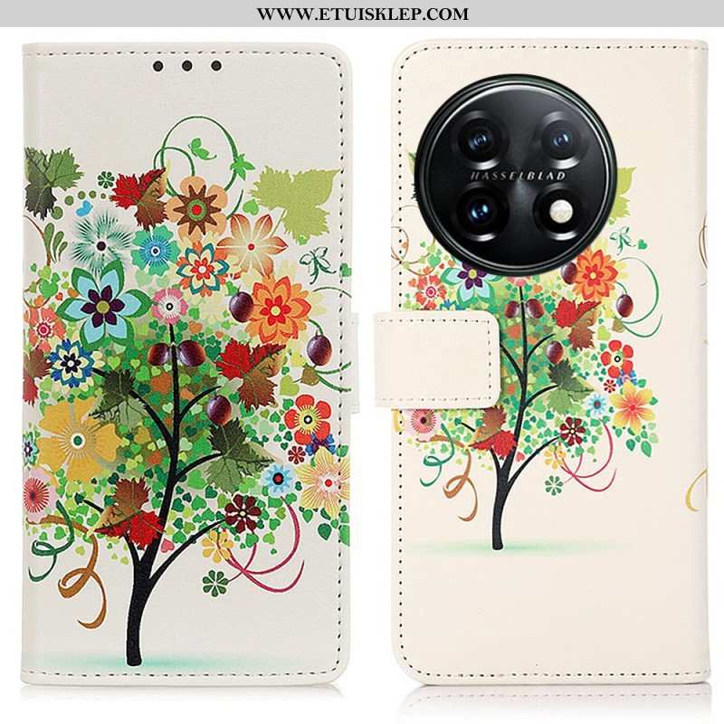 Etui Folio do OnePlus 11 5G Kolorowe Drzewo